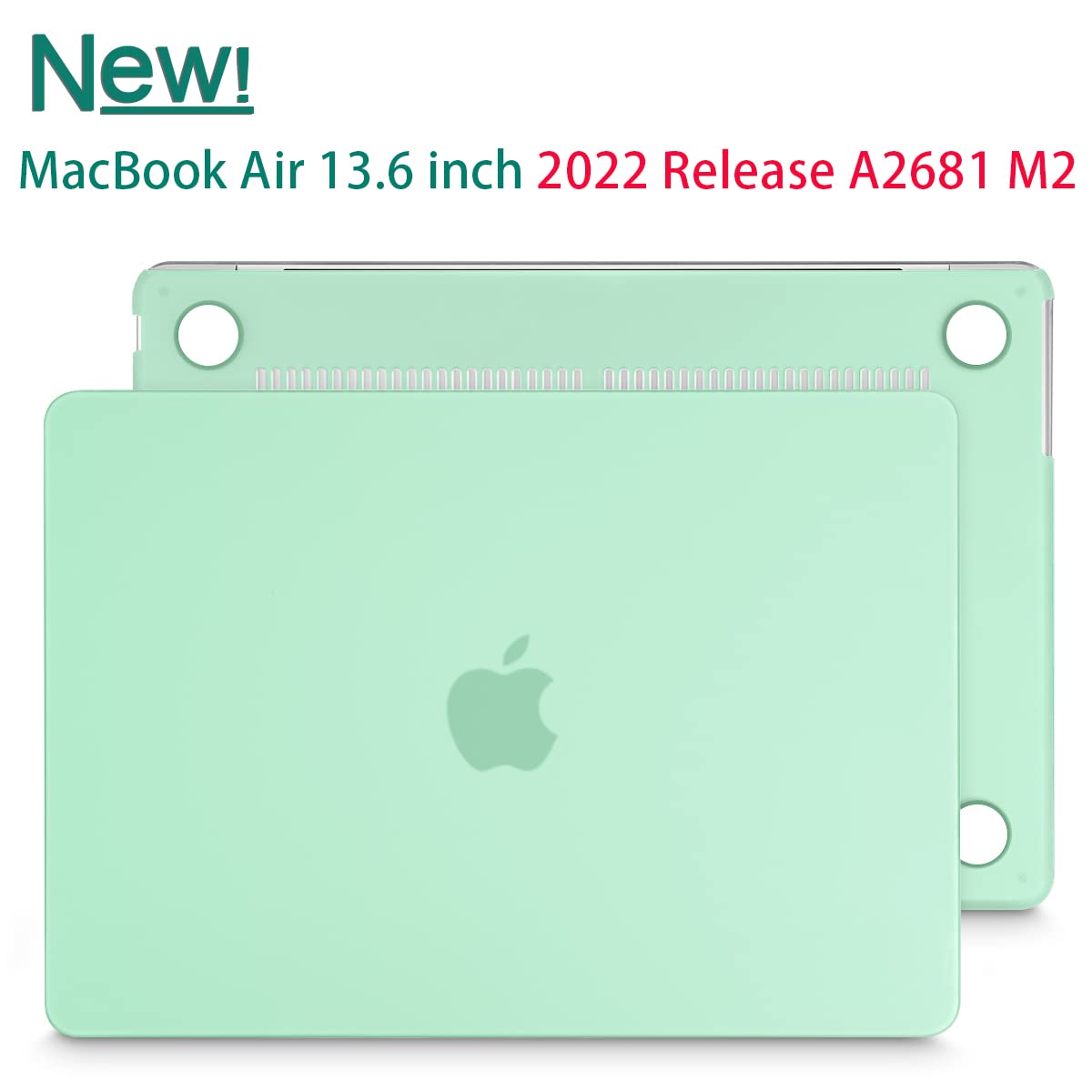 Frosted Hard Shell Case & Keyboard Skin for 2023/2022 MacBook Air 13 M2 Model A2681 - Green