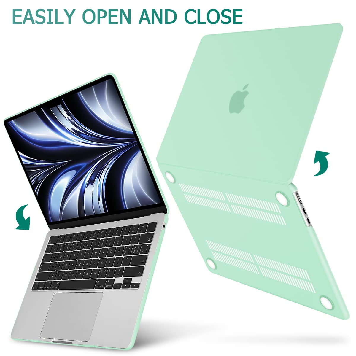 Frosted Hard Shell Case & Keyboard Skin for 2023/2022 MacBook Air 13 M2 Model A2681 - Green