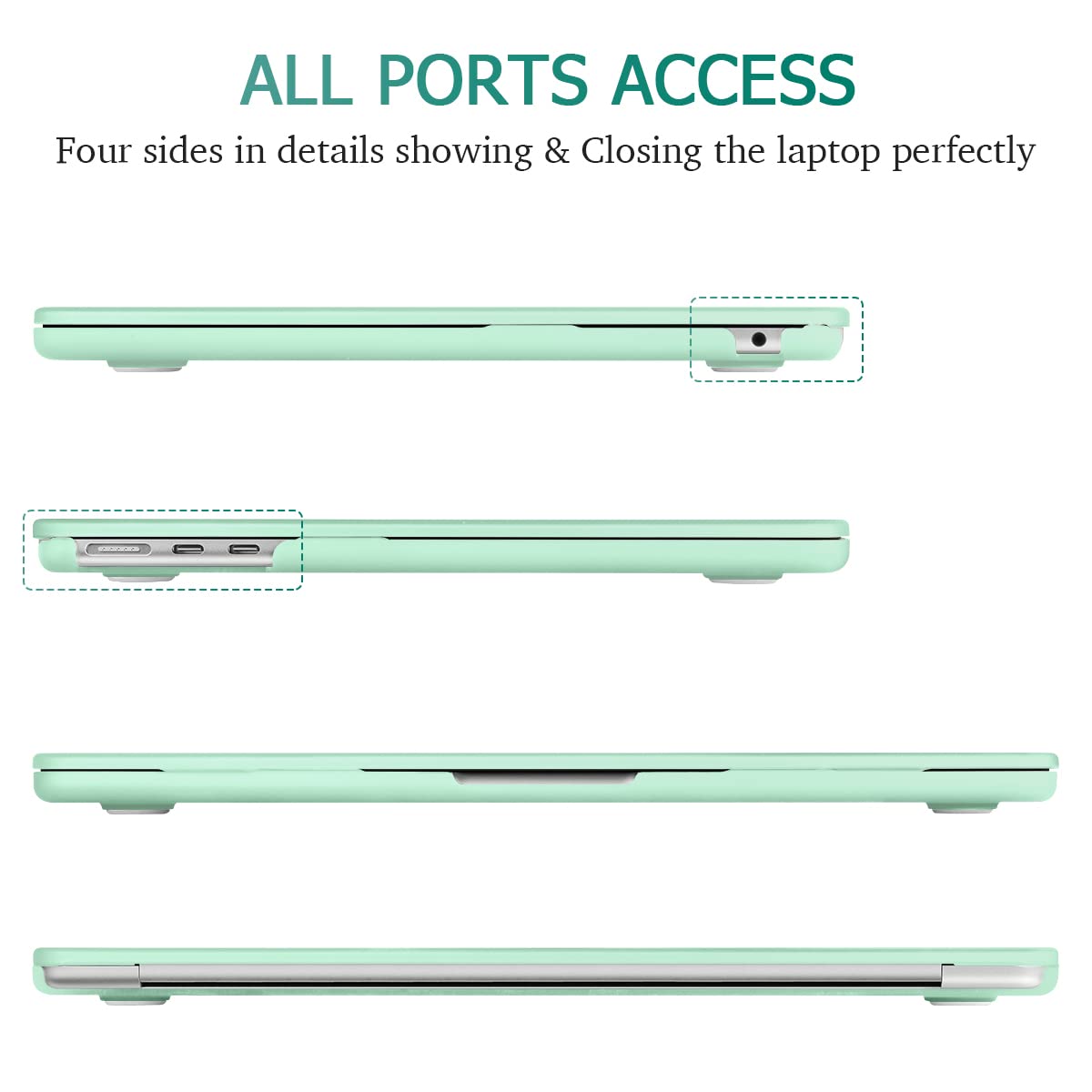 Frosted Hard Shell Case & Keyboard Skin for 2023/2022 MacBook Air 13 M2 Model A2681 - Green