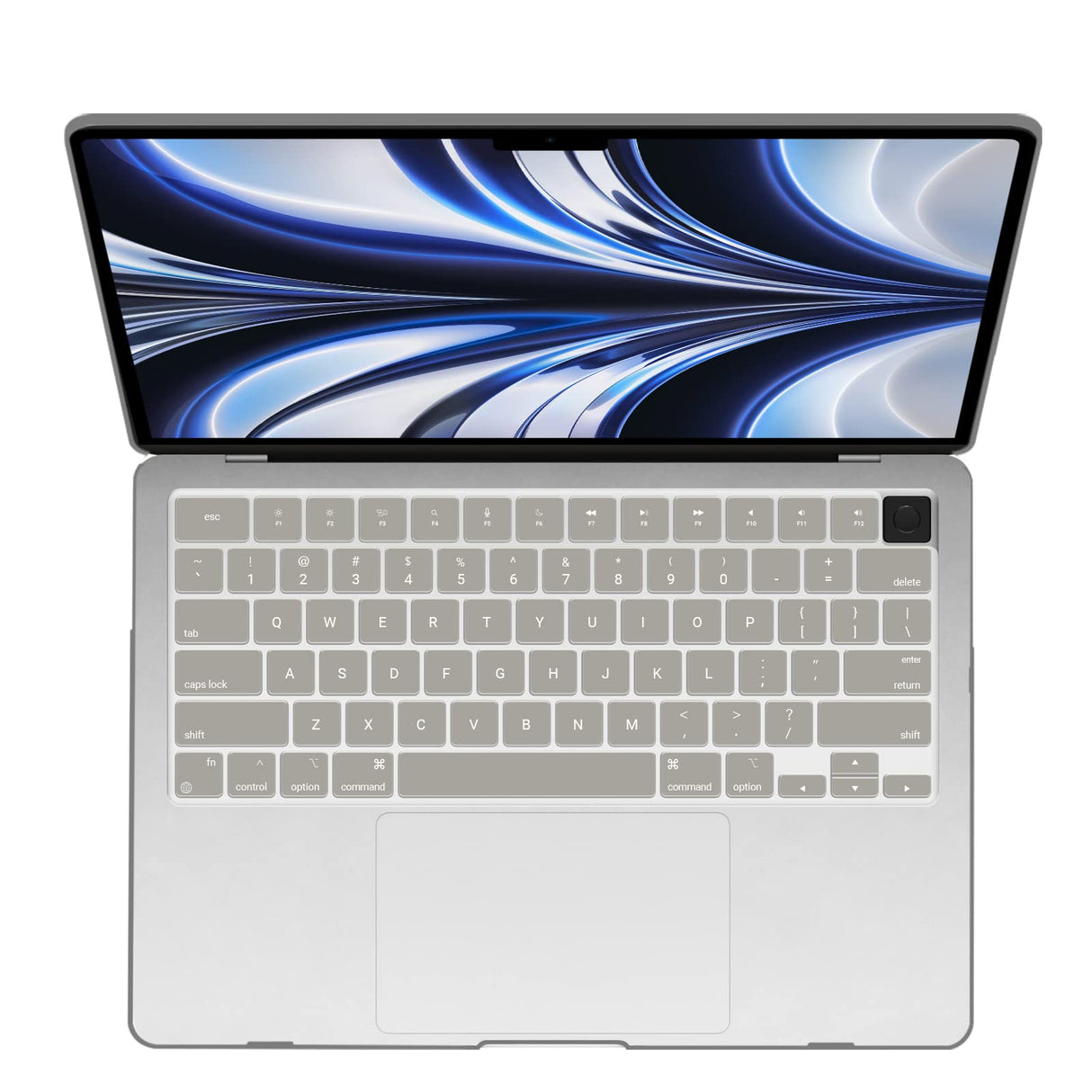 Premium Grey Hard Shell Case & Keyboard Cover for 2023/2022 MacBook Air 13 M2 Model A2681