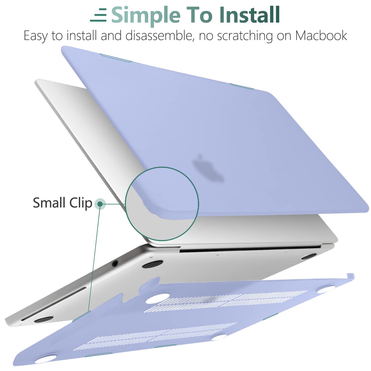 Frosted Hard Shell Case with Keyboard Cover for 2023-2022 MacBook Air 13 M2 (Model A2681)