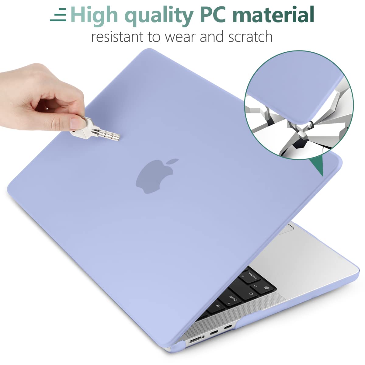 Frosted Hard Shell Case with Keyboard Cover for 2023-2022 MacBook Air 13 M2 (Model A2681)