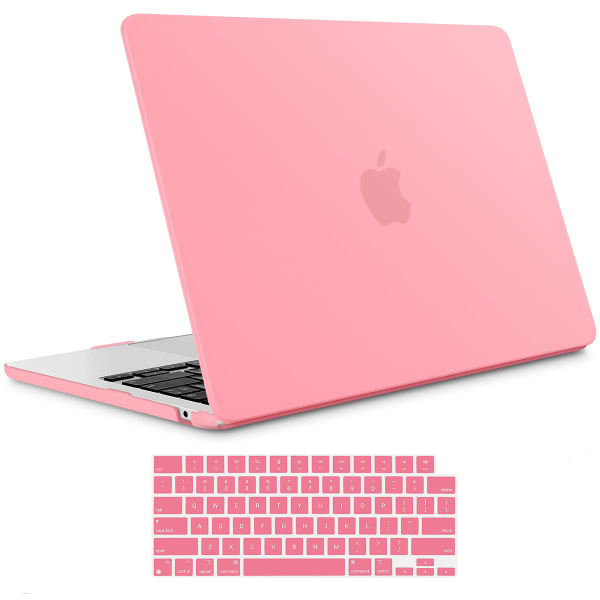 Chic Pink Hard Shell Case with Keyboard Protector for 2023/2022 MacBook Air 13-inch M2 Model A2681