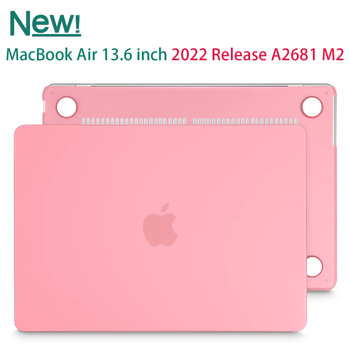 Chic Pink Hard Shell Case with Keyboard Protector for 2023/2022 MacBook Air 13-inch M2 Model A2681