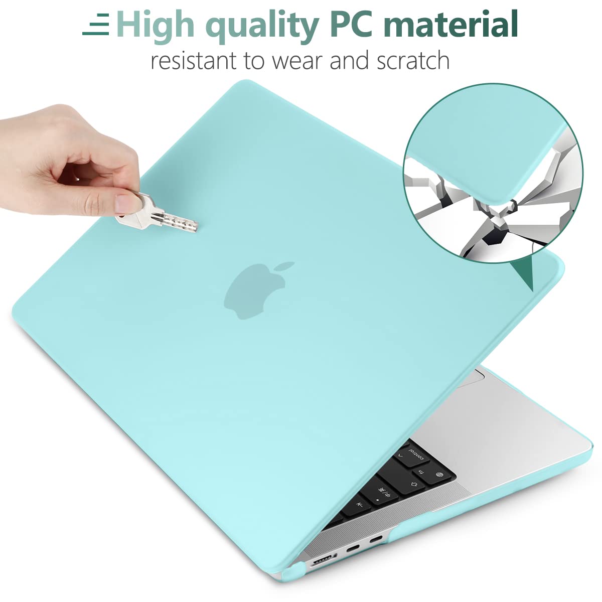 Turquoise Protective Hard Case & Silicone Keyboard Skin for 2023/2022 MacBook Air 13 M2 Model A2681