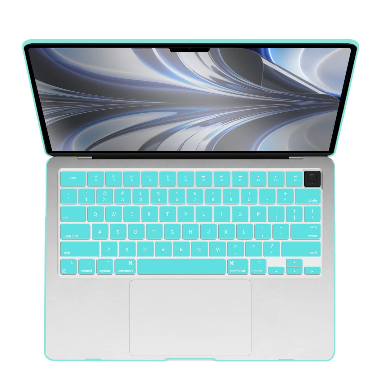Turquoise Protective Hard Case & Silicone Keyboard Skin for 2023/2022 MacBook Air 13 M2 Model A2681