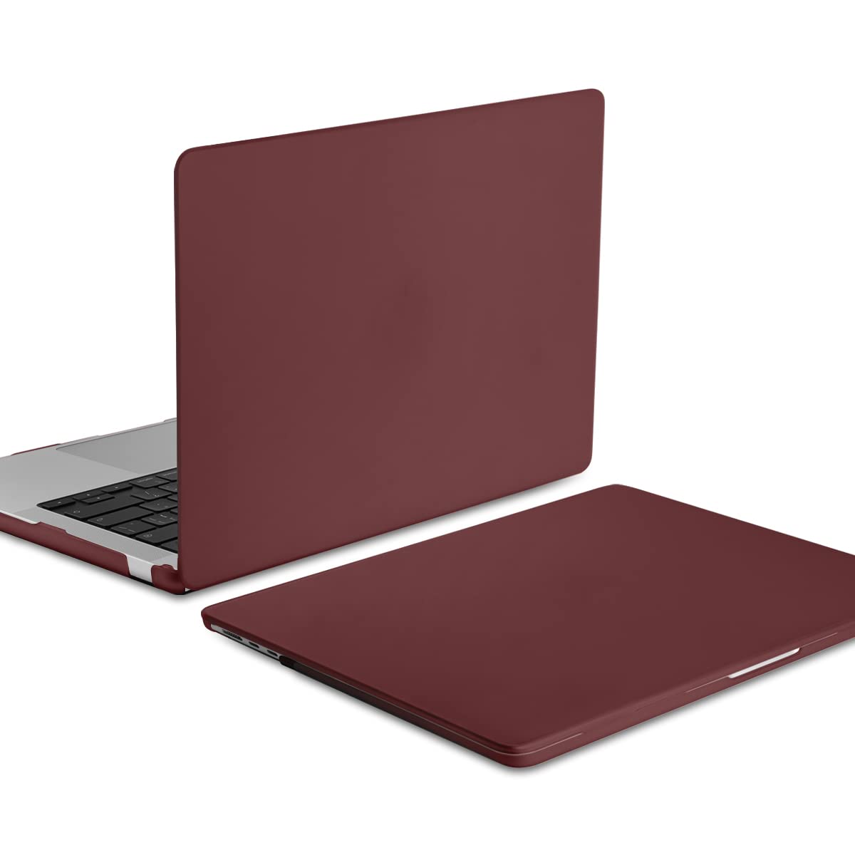 Chic Wine Red Hard Shell Cover with Keyboard Protector for 2023 2022 MacBook Air 13 M2 Model A2681