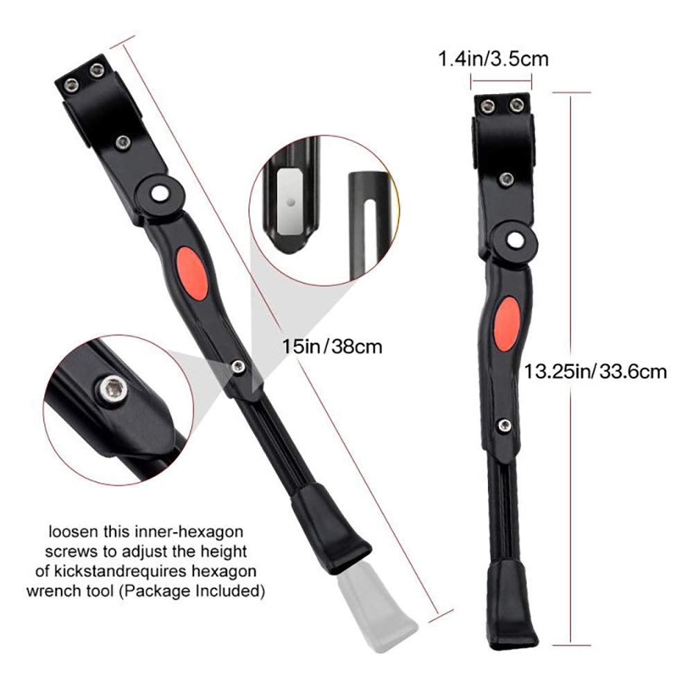 Adjustable Bike Kickstand Kickstand Rear Bicycle Stand for Bike 22-28 Black