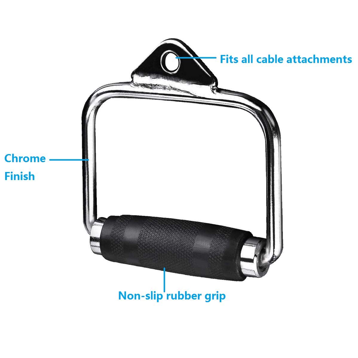 Single D Handle Cable Machine Attachment for Lat Pull Down and Row Exercises