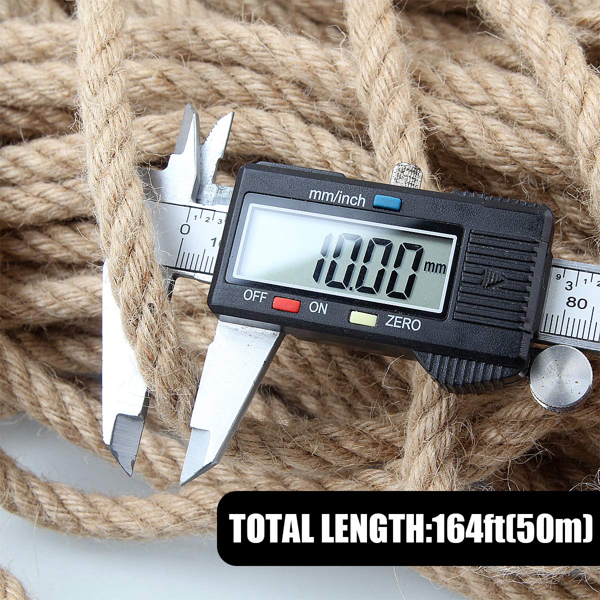 50m Sisal 10mm Rope Natural Twine Cord Thick Jute Hemp Manila Crafting Home Decor