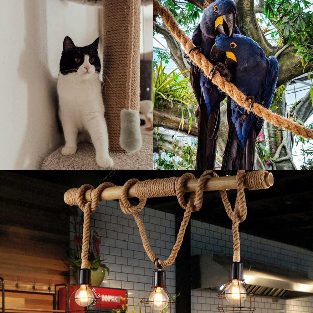 5m Sisal 20mm Rope Natural Twine Cord Thick Jute Hemp Manila Crafting Home Decor