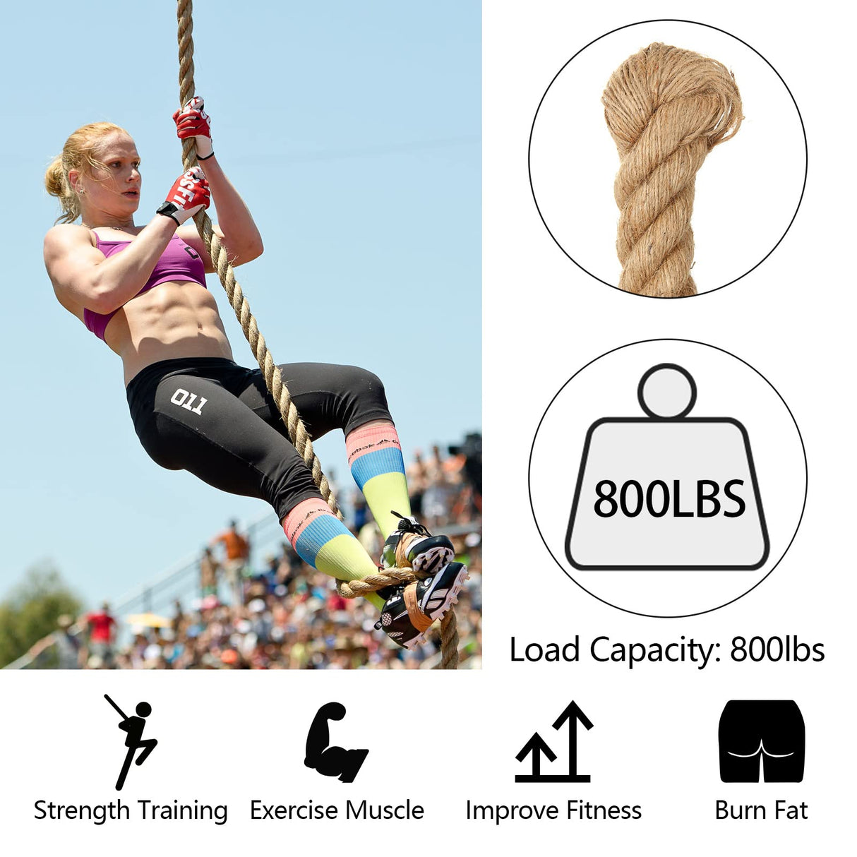 1m Sisal 40mm Rope Natural Twine Cord Thick Jute Hemp Manila Crafting Home Decor