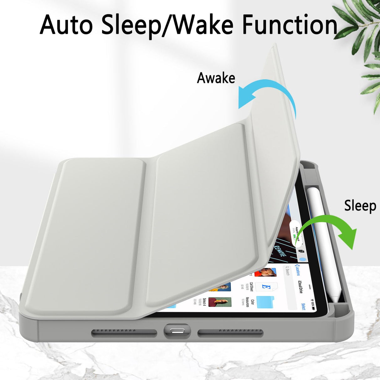 Premium Soft TPU Case for iPad Pro 11 Inch (2018-2022) with Auto Sleep/Wake, Clear Design, Pencil Holder, and Stand - Grey