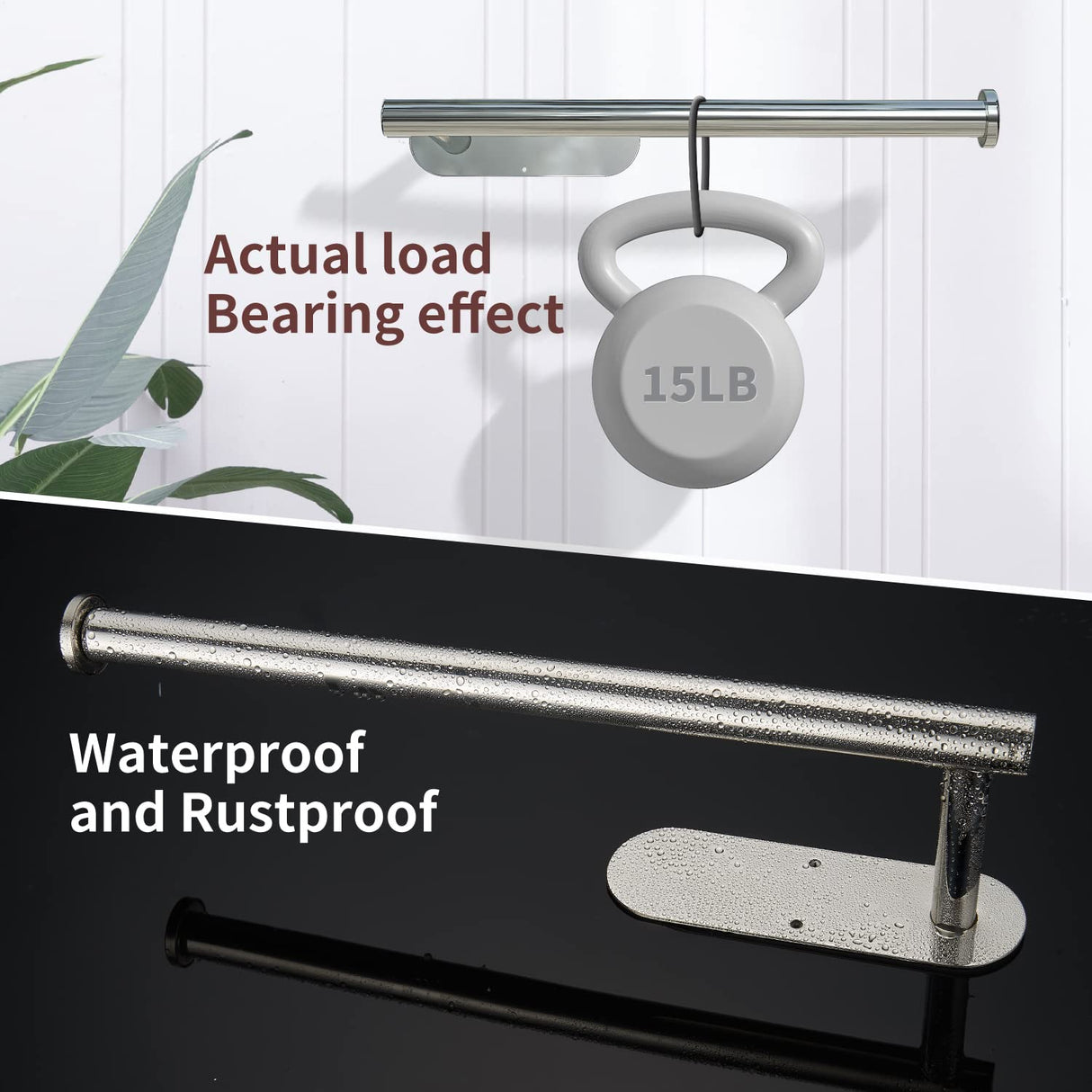 Kitchen Paper Holder Under Cabinet Wall Mount Adhesive Paper Towel Holder Silver