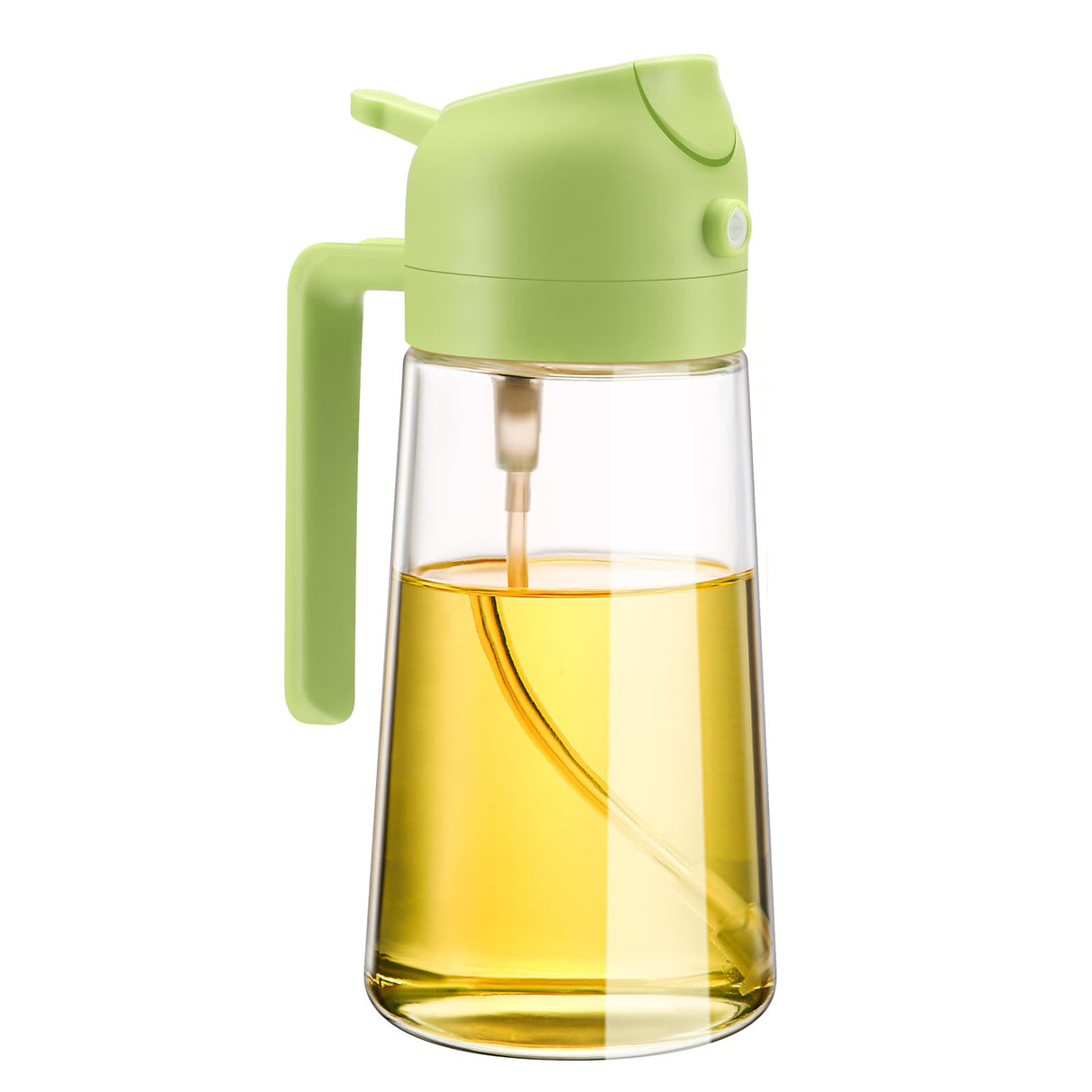 600ml Multifunctional Glass Oil Sprayer Dispenser for Kitchen Cooking and BBQ - Green