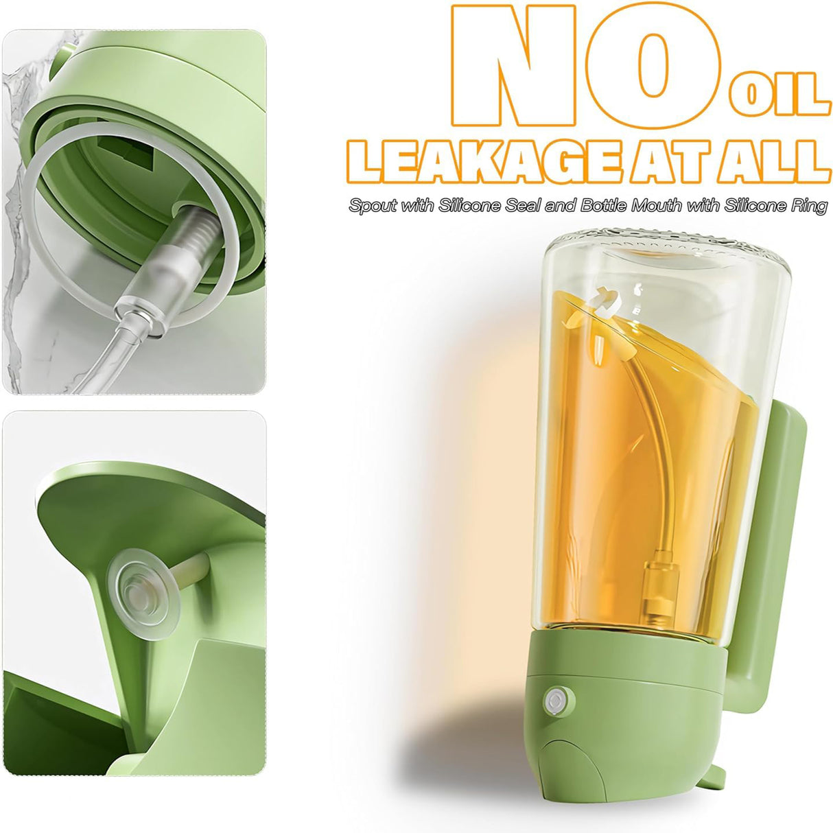 600ml Multifunctional Glass Oil Sprayer Dispenser for Kitchen Cooking and BBQ - Green