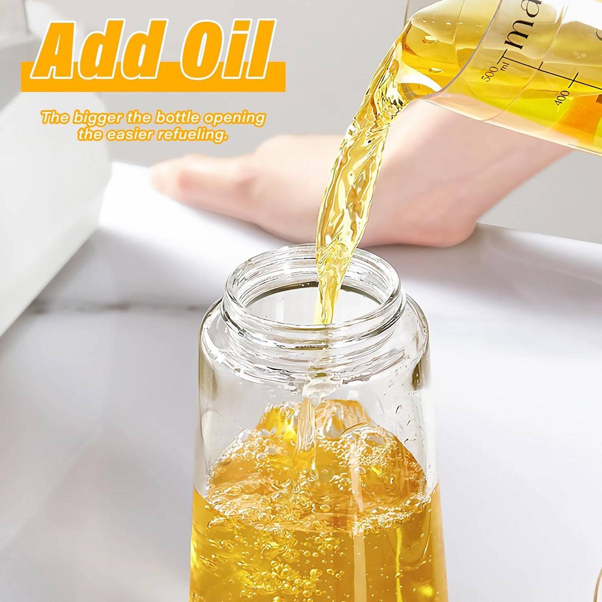 600ml Multifunctional Glass Oil Sprayer Dispenser for Kitchen Cooking and BBQ - Green