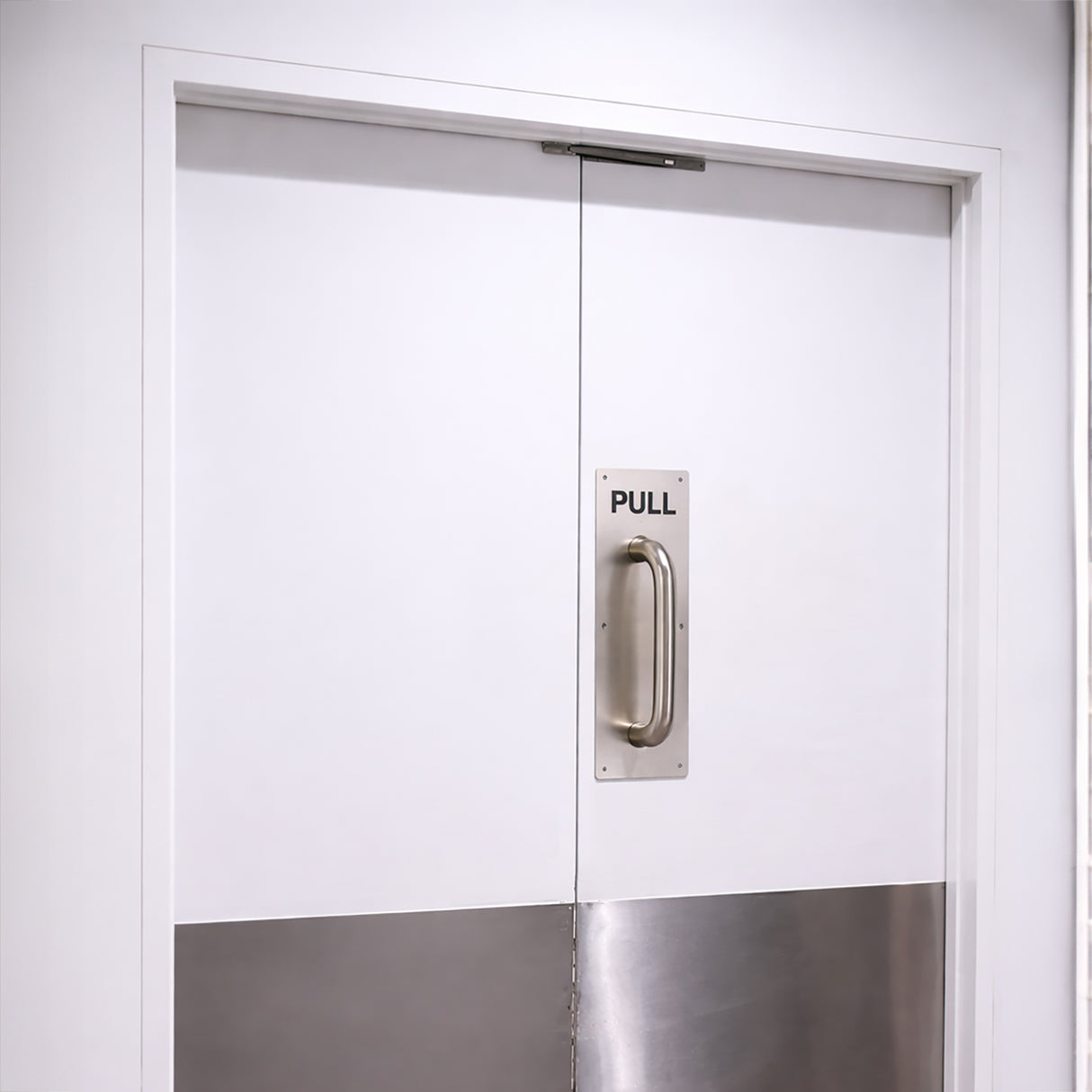 304 Stainless Steel Commercial Door Pull Push Handle Plate Set for Bathrooms, Stairwell Fire Doors etc