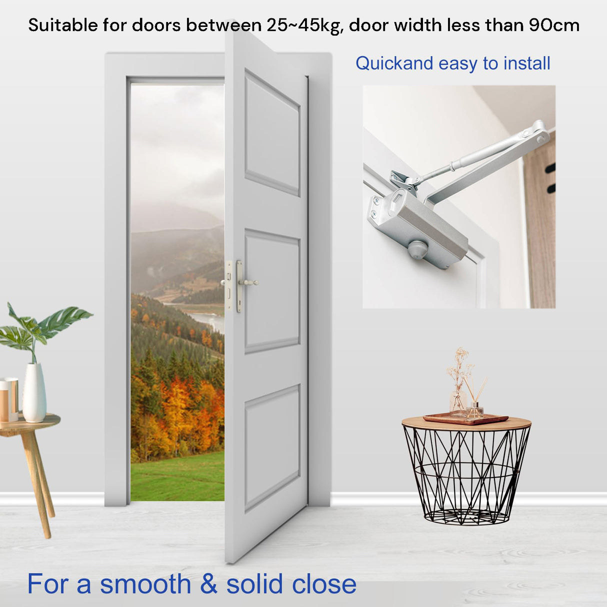 Auto Commercial Door Closers Hydraulic Door Closer for Home Commercial Door 25-45kg