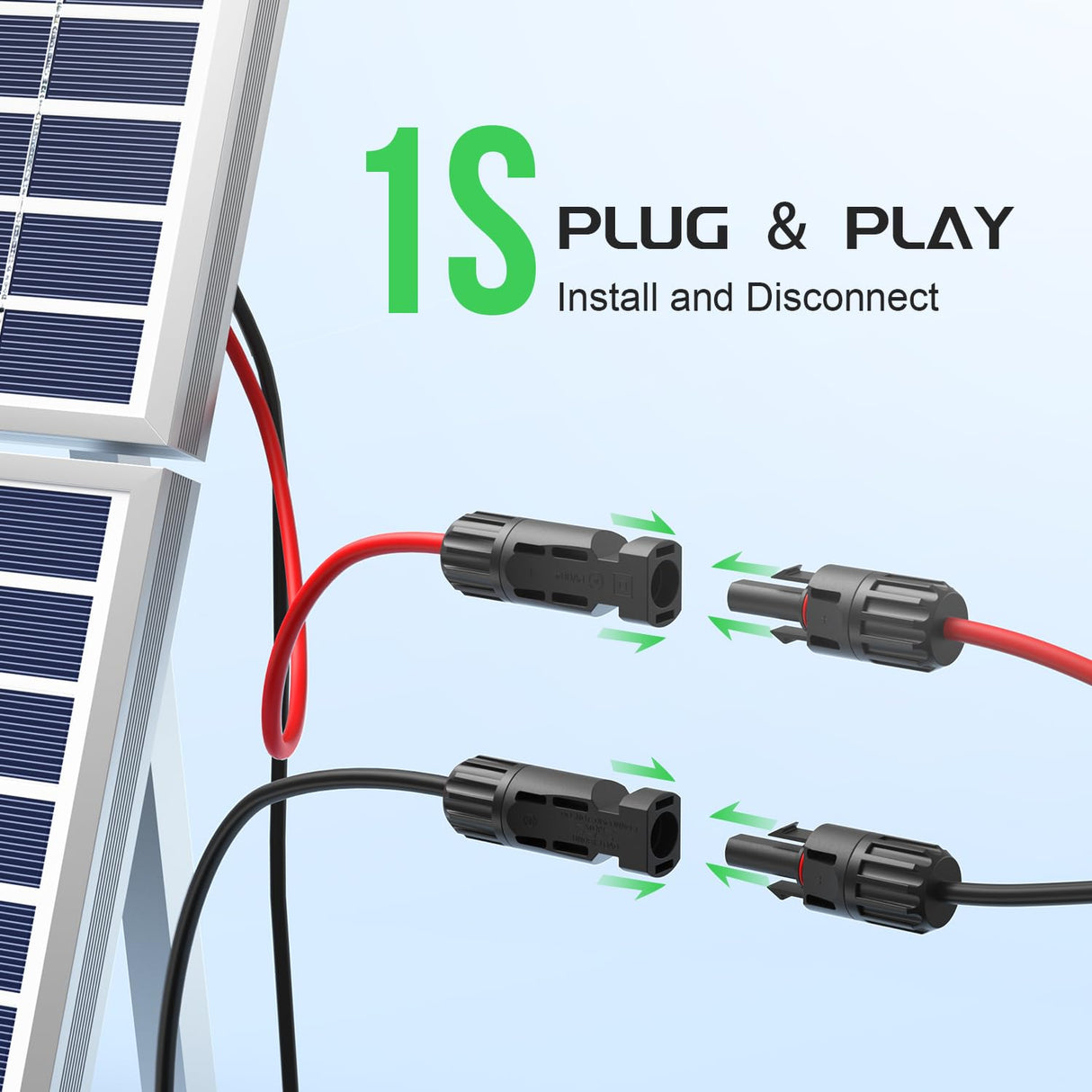 High-Performance Solar Y Branch Parallel Connector Cables - 1 Pair for Enhanced Panel Connectivity