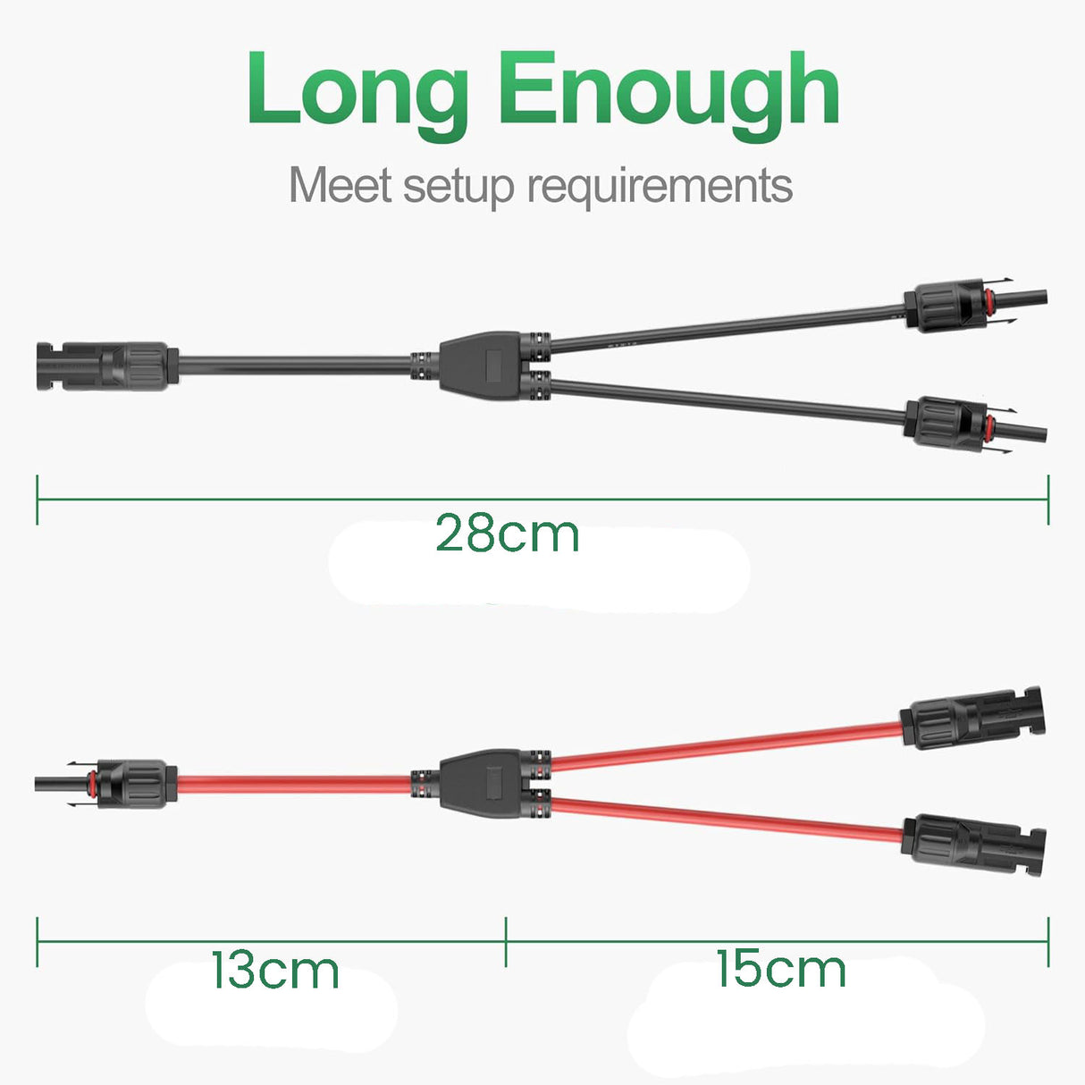 High-Performance Solar Y Branch Parallel Connector Cables - 1 Pair for Enhanced Panel Connectivity