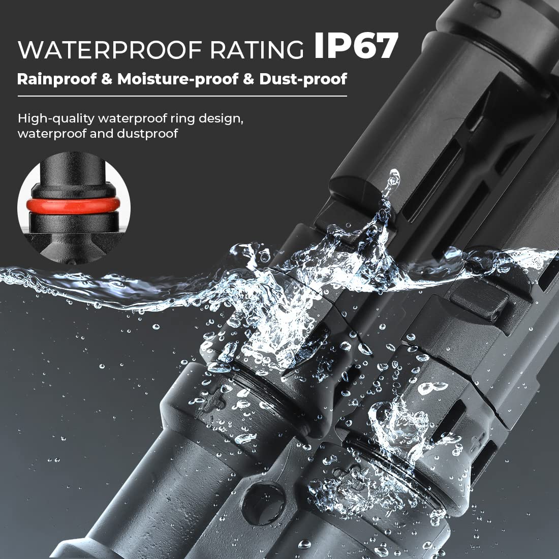 Dual Waterproof Solar PV Branch Connectors - Male & Female T-Type Connectors for Solar Panel Paralleling