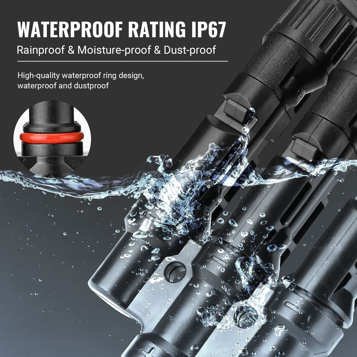 1 Pair Waterproof T-Branch Solar Connectors - 1 Male to 4 Female & 1 Female to 4 Male