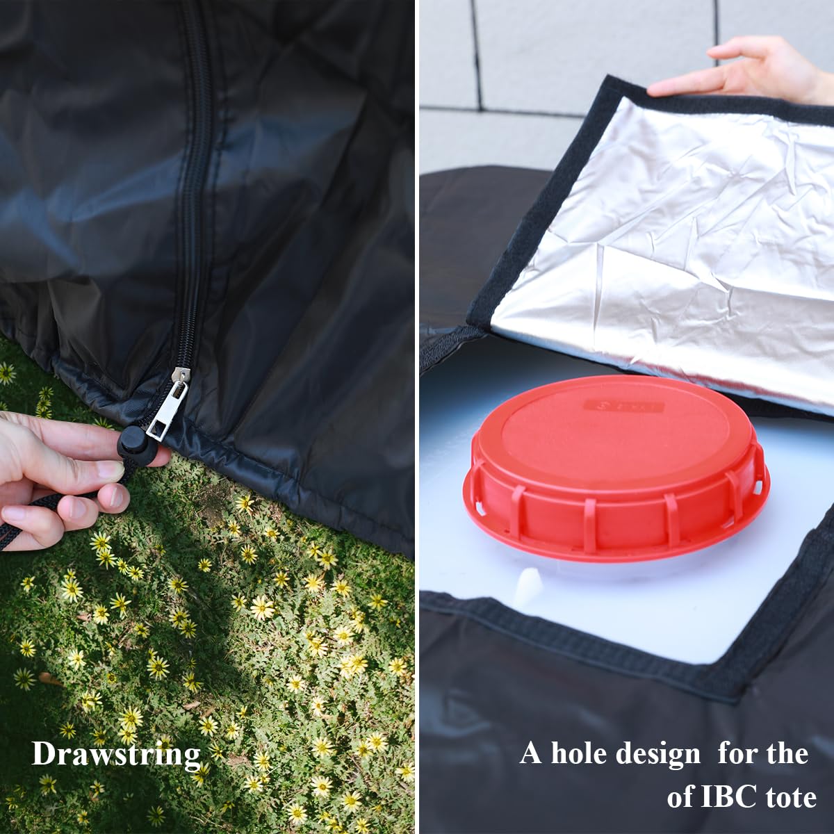 275 Gallon IBC Tote Cover - Waterproof Sunshade with Nano Material for Algae Prevention and Weather Resistance