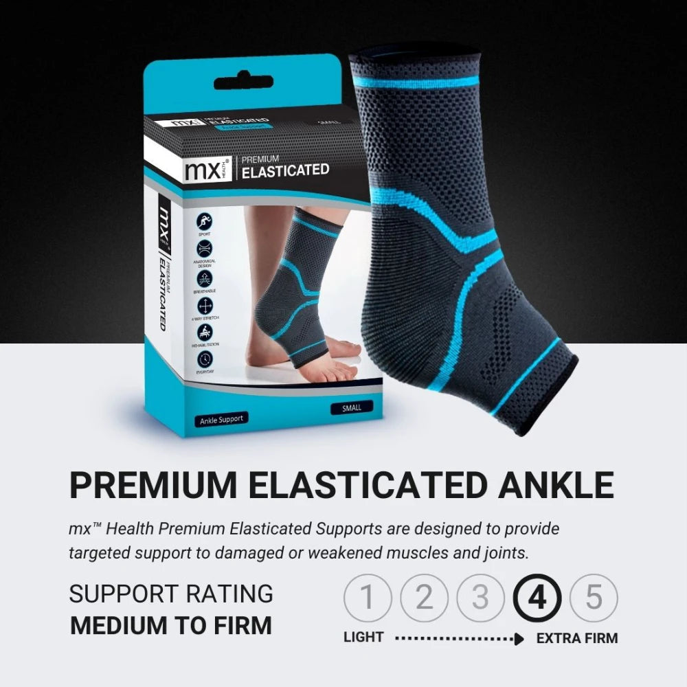 MX Health Premium Elasticated Ankle Support - Small