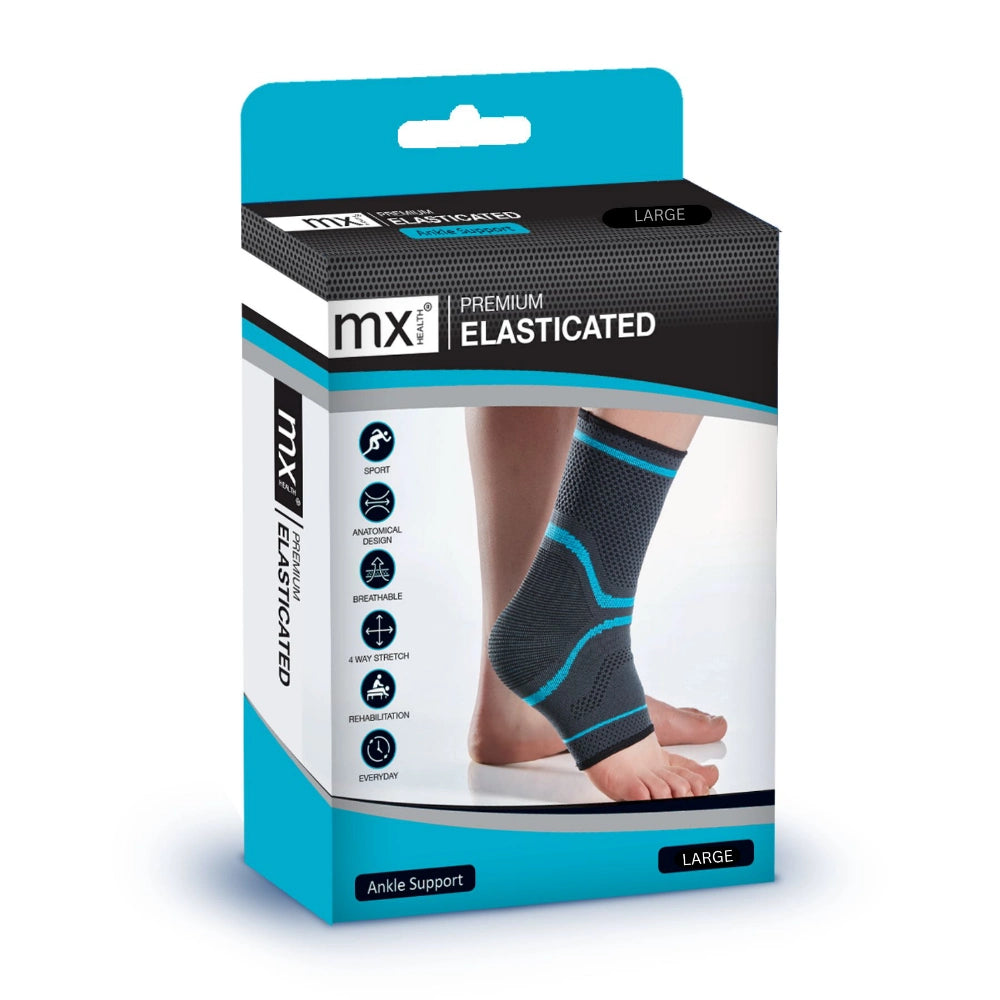 MX Health Premium Elasticated Ankle Support - Medium
