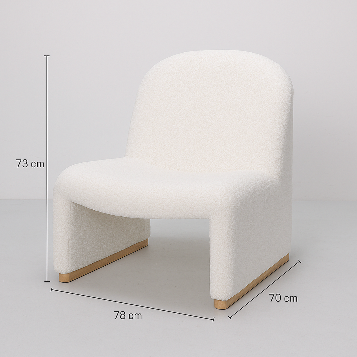 Interior Ave - Haven Curved Boucle Armchair ??Sculptural White