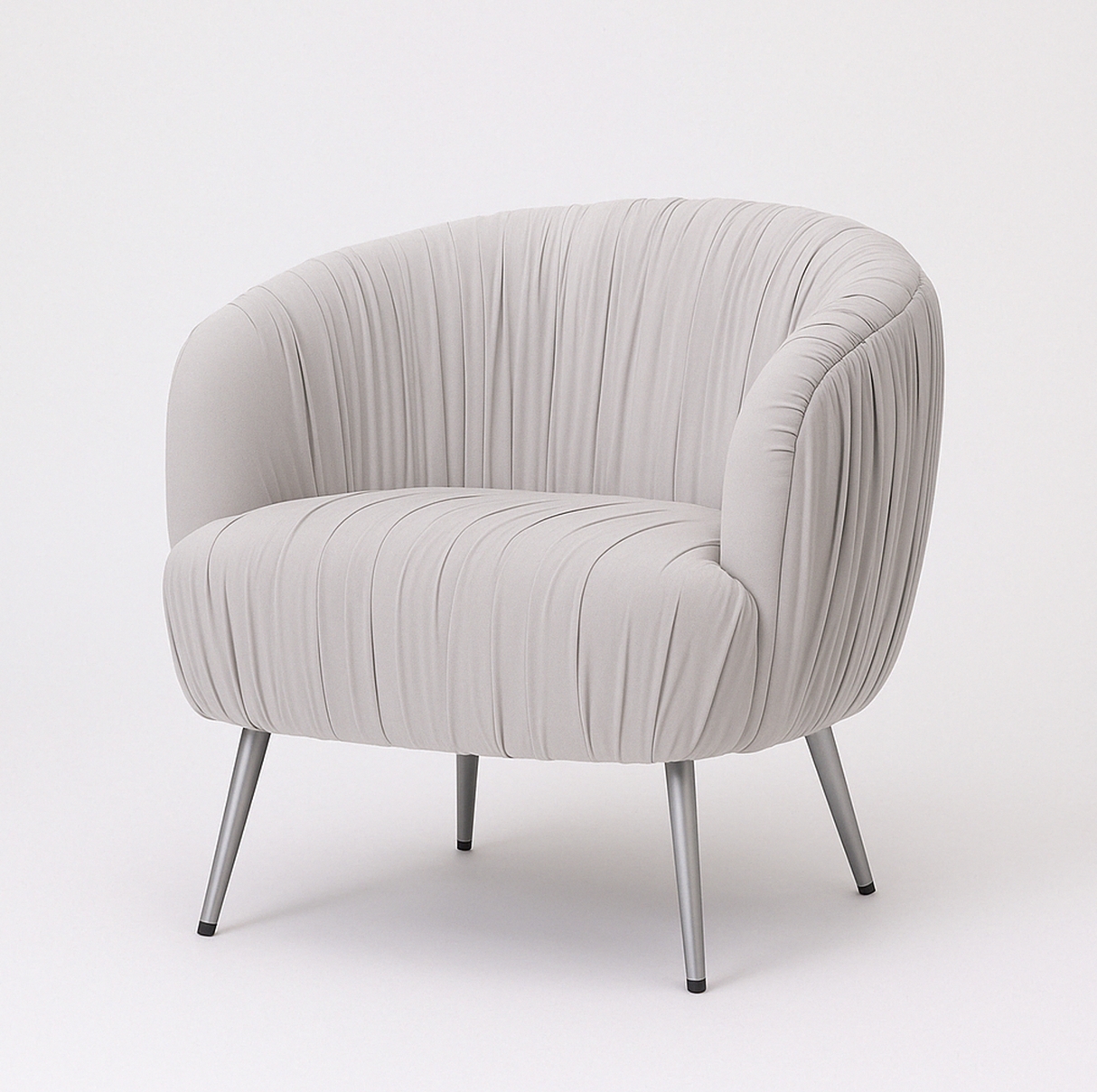 Interior Ave - Vespa Pleated Velvet Accent Chair – Pearl Grey
