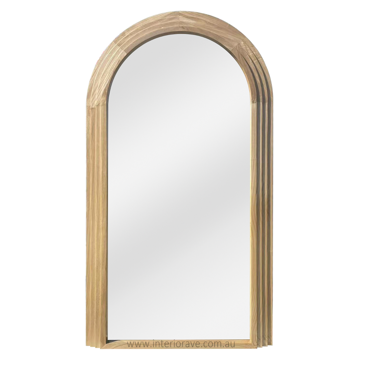 Interior Ave - Sierra Arched Step Mirror ??Signature Sculptural Natural Wood Statement Piece