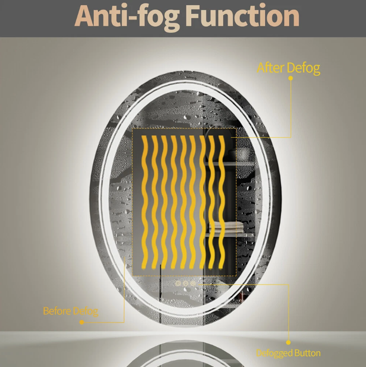 Interior Ave - 60 x 80cm Oval Frameless LED Bathroom Mirror