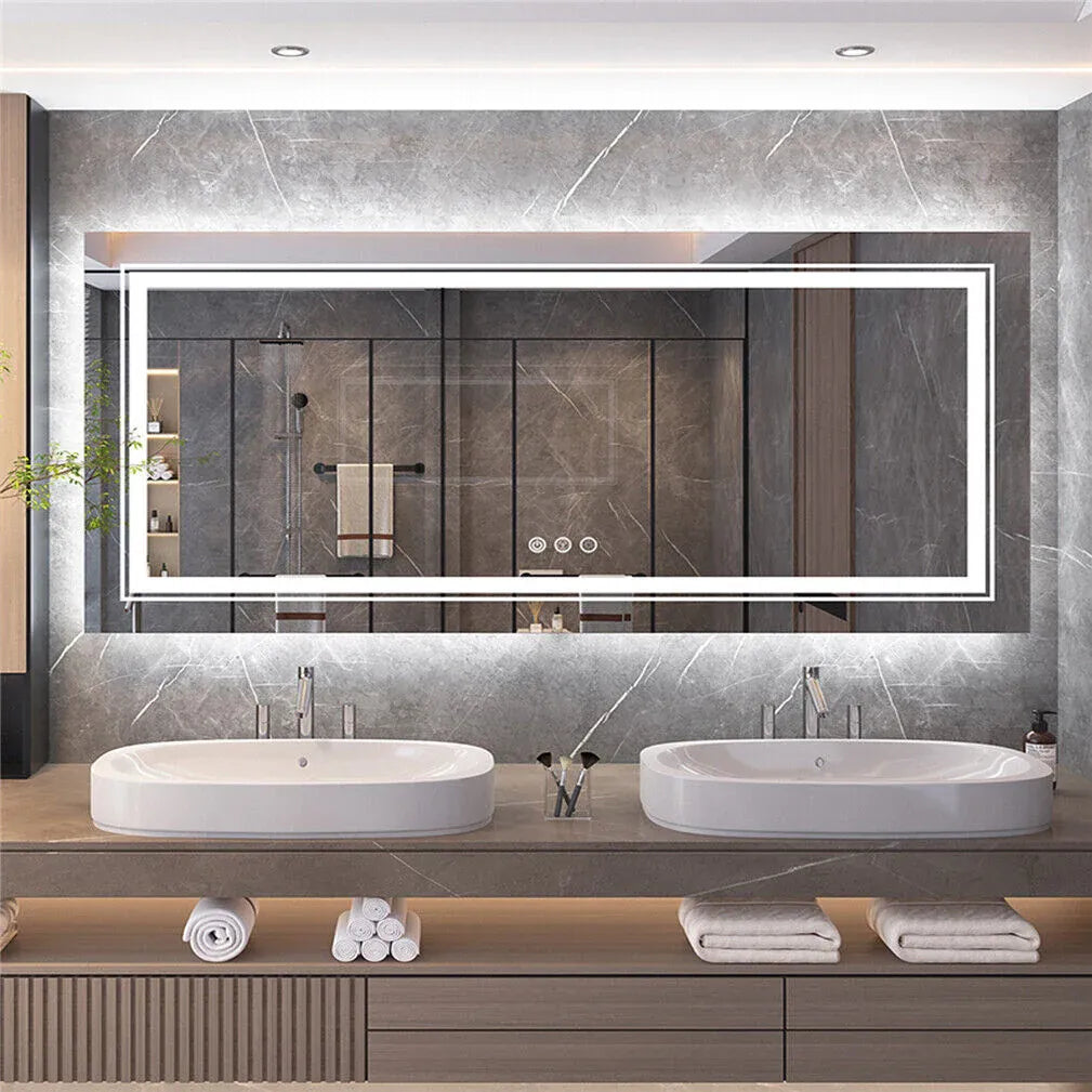 Interior Ave - 120 x 80cm Rectangle Frameless LED Bathroom Mirror