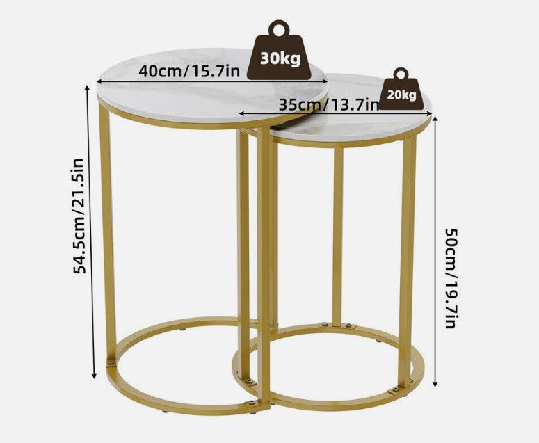Interior Ave - Diva Gold Nested Side Table Set