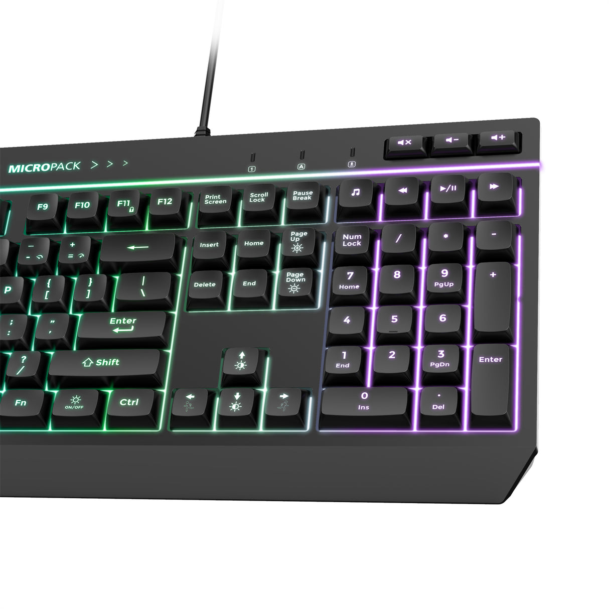 Illuminated RGB Gaming Keyboard with 8 Light Modes and 19 Anti-Ghosting Keys