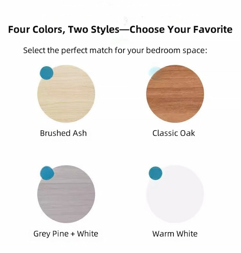 2x Bedside table pair white minimalist wooden drawers bedroom furniture