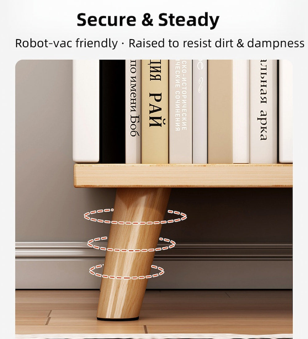 2x Bedside table set modern design wooden legs white drawers furniture