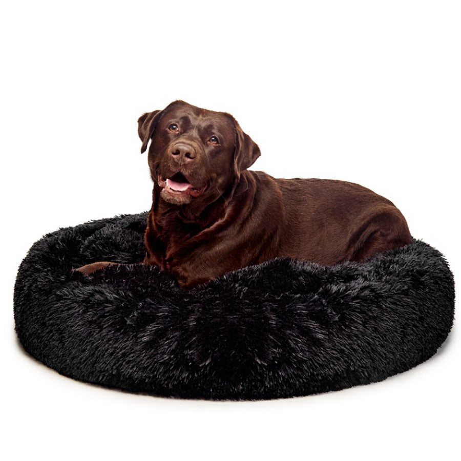 Fur King Aussie Calming Dog Bed - Large -Black - 100 cm