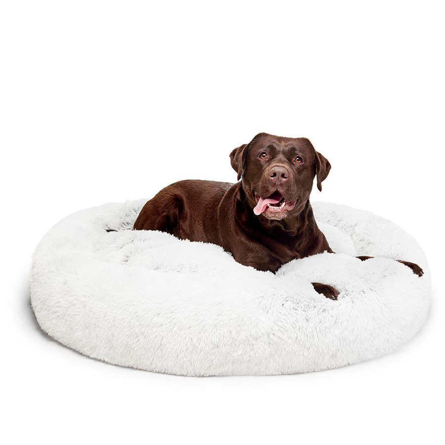 Fur King Aussie Calming Dog Bed - White - 115 CM - XL