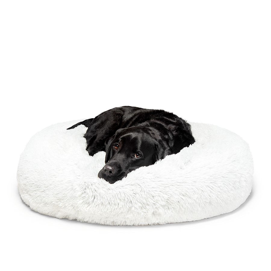 Fur King Aussie Calming Dog Bed - White - 100 CM - Large