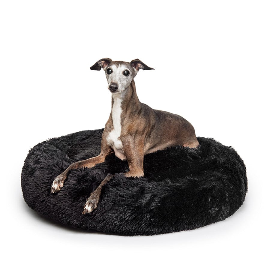 Fur King Aussie Calming Dog Bed - Medium - Black - 80 cm