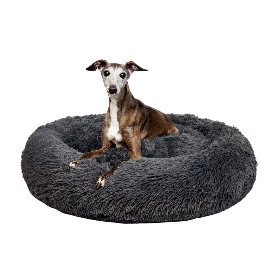 Fur King Aussie Calming Dog Bed - Medium - Grey - 80 cm