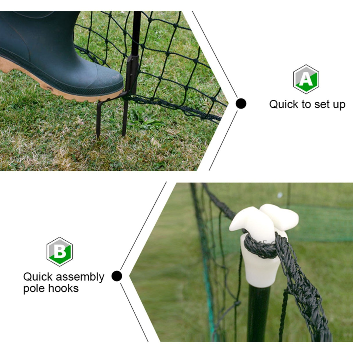Electric Chicken Netting 60m x 115cm Green Double Prong Poultry Mesh Fence