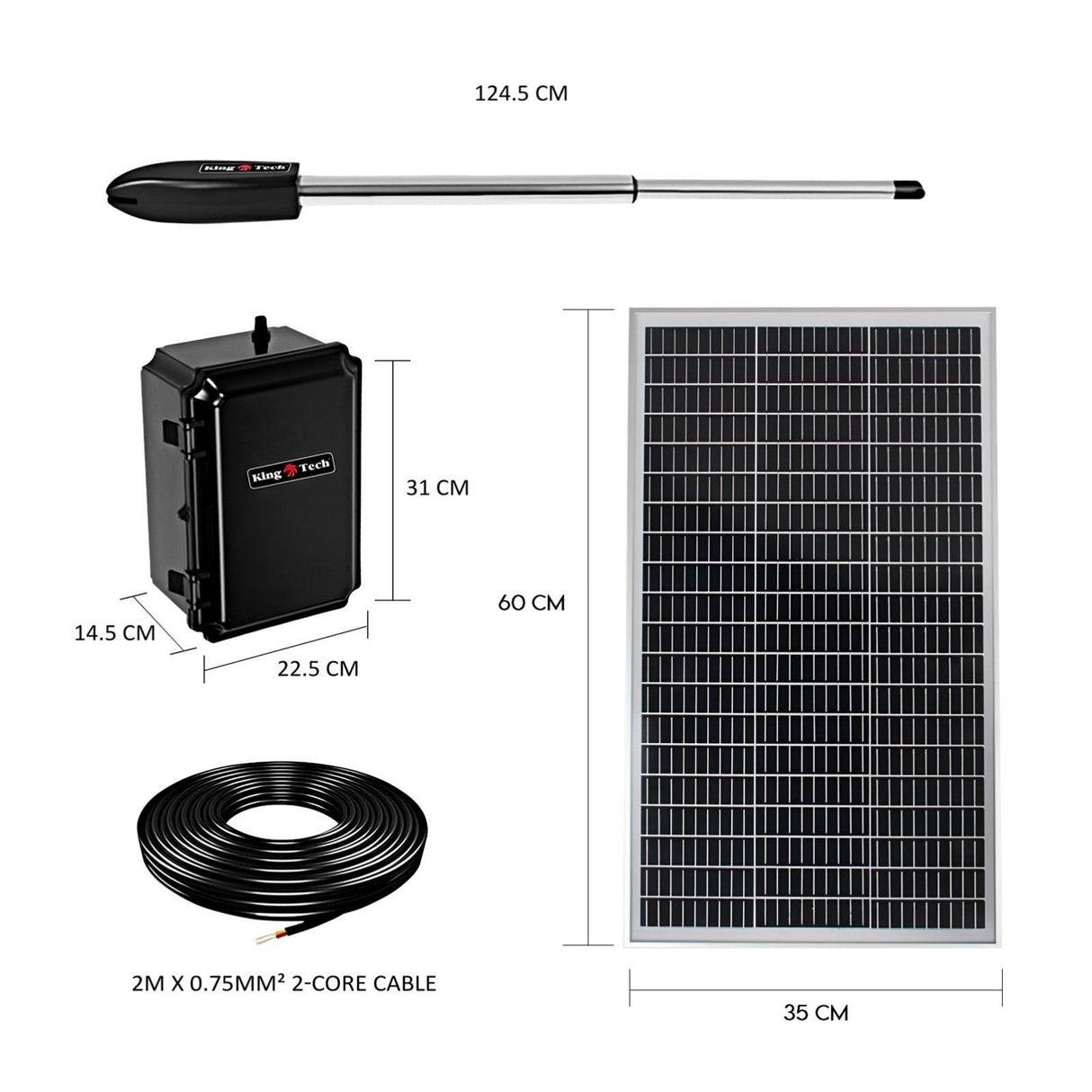 Full Solar Automatic 40W Double Swing Gate Opener Remote Keypad Control