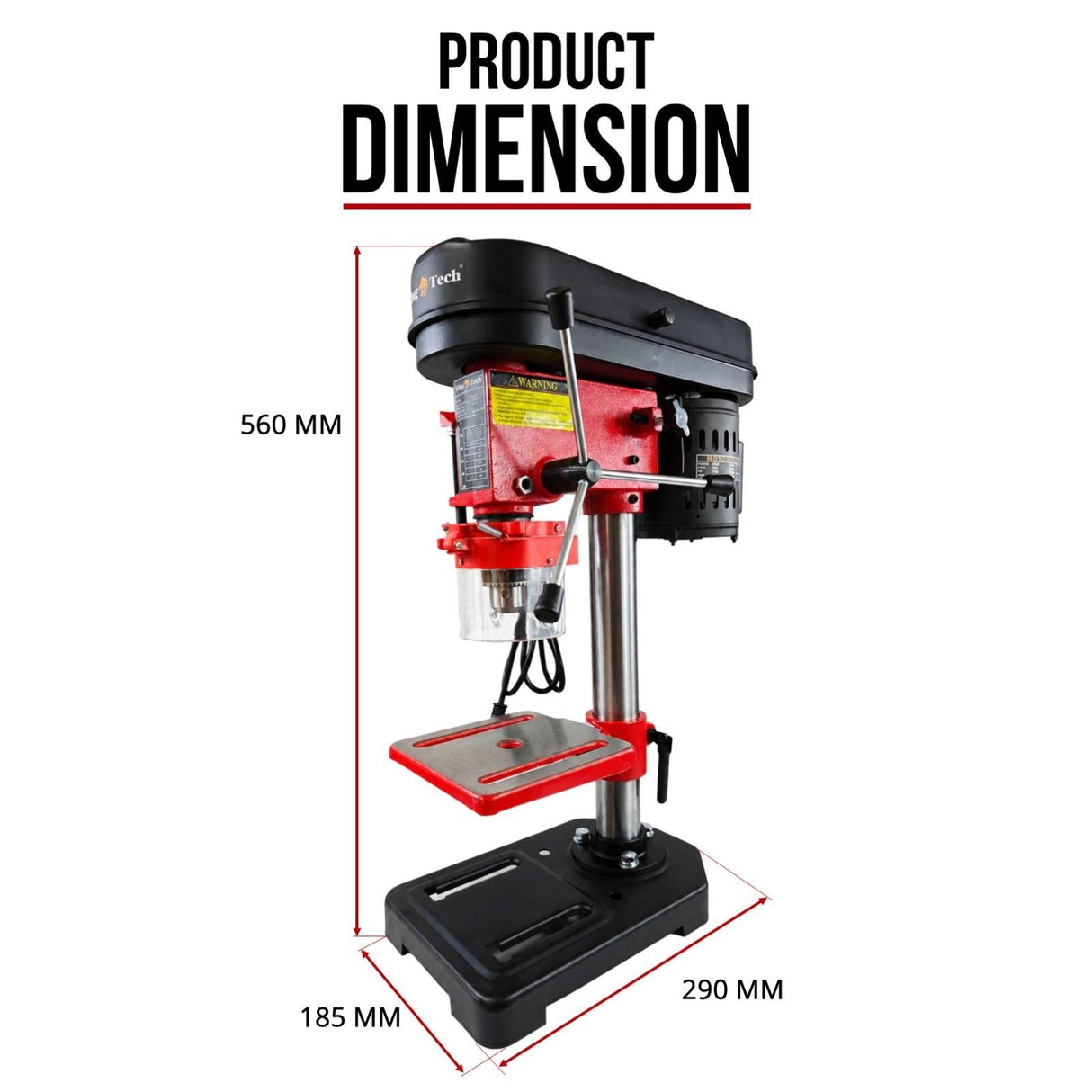 King Tech 450W Drill Press Pedestal Benchtop Bench Stand Pillar 5 Variable Speed