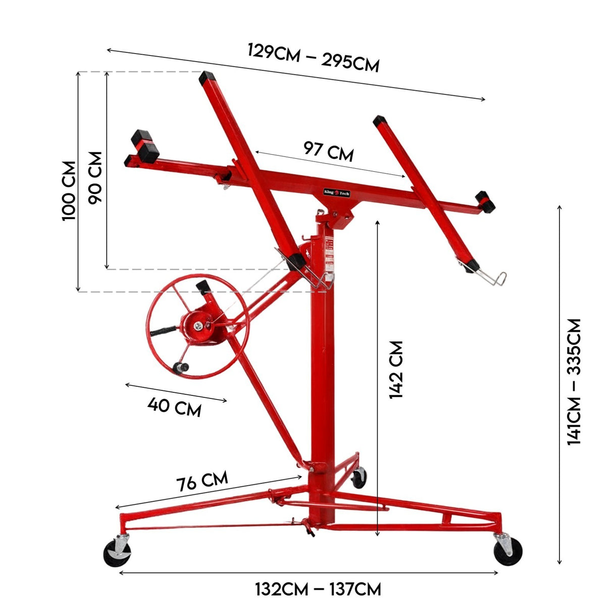 11FT Drywall Panel Lifter Gyprock Plasterboard Sheet Board Hoist Lift