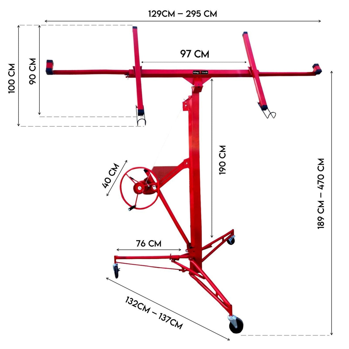 16FT Sheet Panel Lifter Plaster Drywall Panel Gyprock Plasterboard Hoist Lift