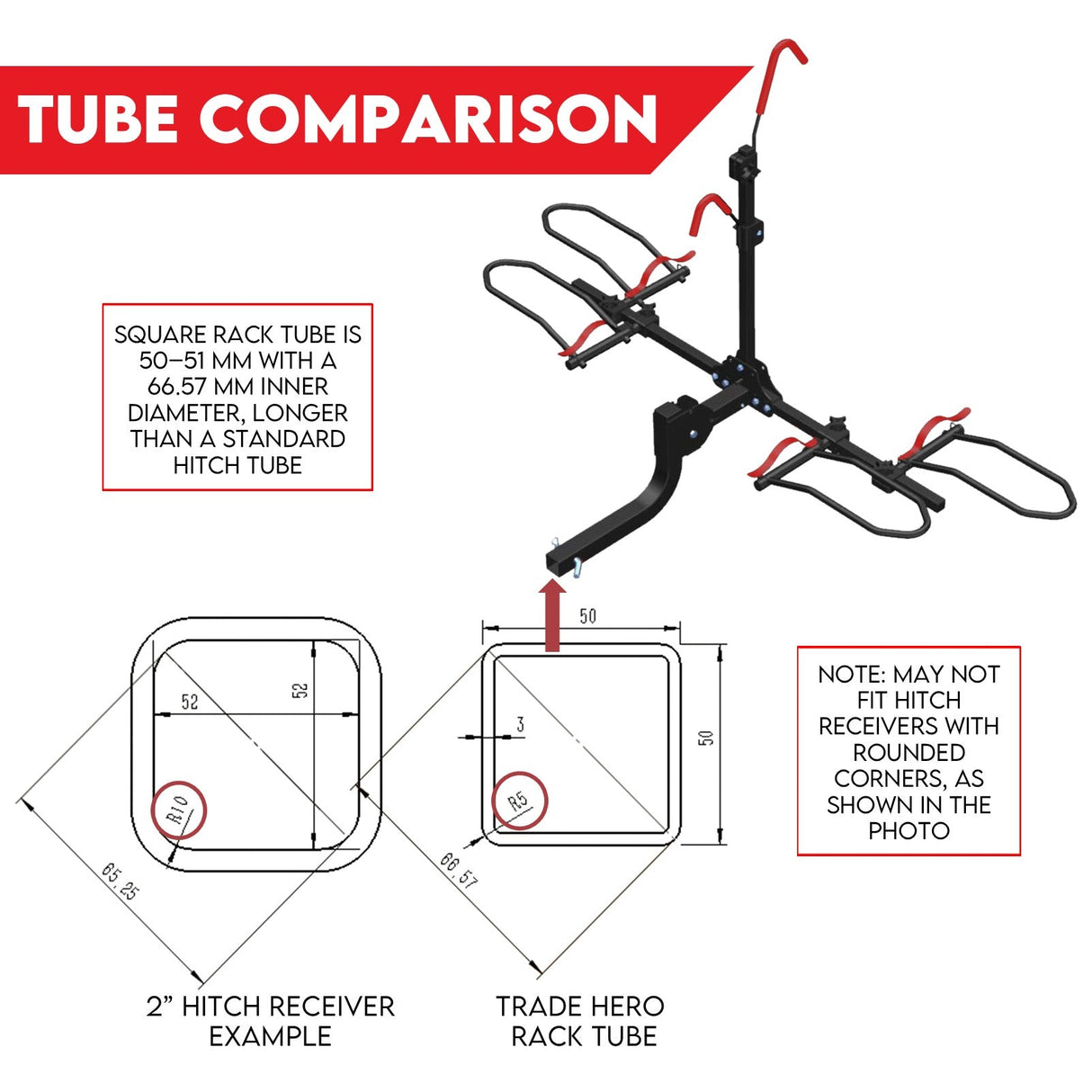 2 E Bike Platform Rack Rear Vehicle Car Carrier Bicycle Holder Hitch Receiver Foldable